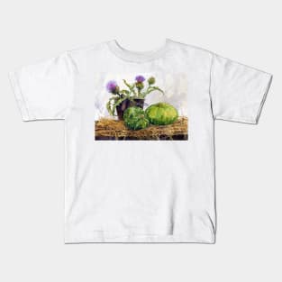 Still Life with Squashes and Thistles Kids T-Shirt